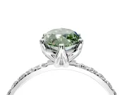 Solitaire Engagement Ring Setting for Fancy Green Marquise Center with Fine Pave Accents and Prong Head in Platinum