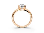 Tension Engagement Ring Setting for Oval Center with Wide Flat Band and Tension Head in Rose Gold