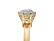 Solitaire Engagement Ring Setting for Cushion Cut Center with Plain Band and Tulip Prong Head in Yellow Gold