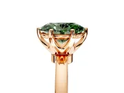 Solitaire Engagement Ring Setting for Fancy Green Oval Center with Plain Band and Tulip Prong Head in Rose Gold