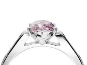 Solitaire Engagement Ring Setting for Fancy Pink Marquise Center with Channel Accents and Prong Head in Sterling Silver