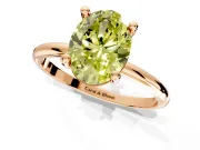 Minimalist Solitaire Engagement Ring Setting for Fancy Yellow Oval Center with Thin Band and Prong Head in Rose Gold