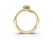 Solitaire Engagement Ring Setting for Fancy Yellow Radiant Cut Center with Wide-Open Split Shank and Prong Head in Yellow Gold
