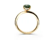 Solitaire Engagement Ring Setting for Fancy Green Radiant Cut Center with Fine Pave Band and Prong Head in Yellow Gold