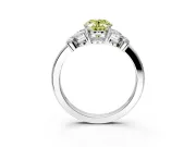 Solitaire Engagement Ring Setting for Fancy Yellow Oval Center with Marquise Flower Shoulders and Prong Head in Platinum