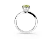 Solitaire Engagement Ring Setting for Fancy Yellow Oval Center with Plain Band and Tulip Prong Head in White Gold