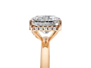 Solitaire Engagement Ring Setting for Radiant Cut Center with Fine Wire Band and Prong Head in Rose Gold