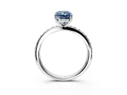Solitaire Engagement Ring Setting for Fancy Blue Radiant Cut Center with Fine Pave Band and Prong Head in Platinum