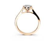 Solitaire Engagement Ring Setting for Cushion Cut Center with Tapered Shoulders and Prong Head in Rose Gold