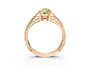 Split Shank Engagement Ring Setting for Fancy Yellow Pear-Shaped Center with Pave Split Shank and Prong Head in Rose Gold