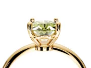 Minimalist Solitaire Engagement Ring Setting for Fancy Yellow Oval Center with Thin Band and Prong Head in Yellow Gold