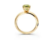 Solitaire Engagement Ring Setting for Fancy Yellow Radiant Cut Center with Wide Knife Ridge Band and Prong Head in Yellow Gold