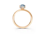 Hidden Halo Engagement Ring Setting for Fancy Blue Marquise Center with Plain Band and Tall Prong Head in Rose Gold
