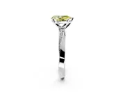 Side Accent Engagement Ring Setting for Fancy Yellow Pear-Shaped Center with Accent Shoulders and Prong Head in White Gold