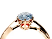 Solitaire Engagement Ring Setting for Fancy Blue Marquise Center with Plain Bypass Twist Band and Prong Head in Rose Gold