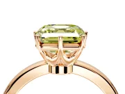 Solitaire Engagement Ring Setting for Fancy Yellow Asscher Cut Center with Plain Band and Tulip Prong Head in Rose Gold