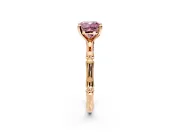 Solitaire Engagement Ring Setting for Fancy Pink Cushion Cut Center with Bamboo Band and Prong Head in Rose Gold