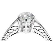 Split Shank Engagement Ring Setting for Marquise Center with Pave Split Shank and Prong Head in Platinum