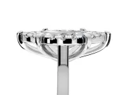 Single Halo Engagement Ring Setting for Marquise Center with Corner Claws, Plain Band and Prong Head in Sterling Silver