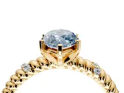 Rope Engagement Ring Setting for Fancy Blue Marquise Center with Accent Shoulders and Prong Head in Yellow Gold