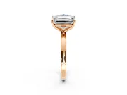 Fancy Blue Round Cut and Emerald Cut Lab-Grown Diamond Toi et Moi Engagement Ring with Prong-Set Stones in Rose Gold