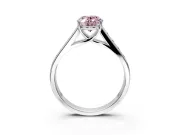Solitaire Engagement Ring Setting for Fancy Pink Oval Center with Cathedral Channel Band and Prong Head in Platinum