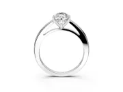 Solitaire Engagement Ring Setting for Marquise Center with Flat-Sided Plain Band and Prong Head in White Gold