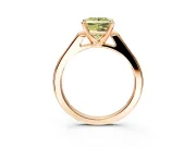 Solitaire Engagement Ring Setting for Fancy Yellow Princess Cut Center with Channel Accents and Prong Head in Rose Gold