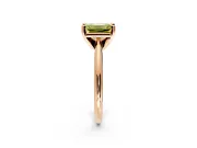 Solitaire Engagement Ring Setting for Fancy Yellow Emerald Cut Center with Knife Ridge Band and Claw Prong Head in Rose Gold