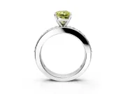 Solitaire Engagement Ring Setting for Fancy Yellow Radiant Cut Center with Channel-Set Accents and Prong Head in Platinum
