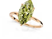 Solitaire Engagement Ring Setting for Fancy Yellow Marquise Center with Straight Thin Band and Prong Head in Rose Gold