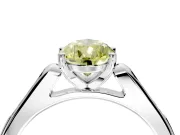 Solitaire Engagement Ring Setting for Fancy Yellow Pear-Shaped Center with Channel Accents and Prong Head in Platinum