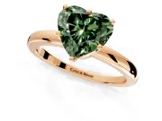 Solitaire Engagement Ring Setting for Fancy Green Heart-Shaped Center with Plain Band and Tulip Prong Head in Rose Gold