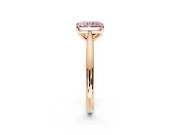Solitaire Engagement Ring Setting for Fancy Pink Radiant Cut Center with Narrow Cathedral Band and Prong Head in Rose Gold