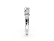 Princess Cut Lab-Grown Diamond 5 Stone Channel Wedding Band with Bar Prongs in Sterling Silver