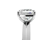 Solitaire Engagement Ring Setting for Princess Cut Center with Wide Knife Ridge Band and Prong Head in Sterling Silver