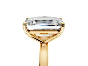 Fancy Green Cushion Cut and Emerald Cut Lab-Grown Diamond Toi et Moi Engagement Ring with Prong-Set Stones in Yellow Gold