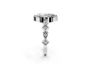 Milgrain Bezel Engagement Ring Setting for Marquise Center with Marquise Stations and Bezel Head in Platinum