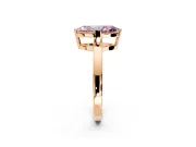 Solitaire Engagement Ring Setting for Fancy Pink Marquise Center with Plain Band and Flat Tab Prong Head in Rose Gold