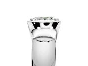 Tension Engagement Ring Setting for Princess Cut Center with Wide Flat Band and Tension Head in Sterling Silver