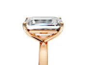 Oval and Emerald Cut Lab-Grown Diamond Toi et Moi Engagement Ring with Prong-Set Stones in Rose Gold