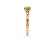 Solitaire Engagement Ring Setting for Fancy Yellow Cushion Cut Center with Bamboo Band and Prong Head in Rose Gold