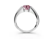 Tension Engagement Ring Setting for Fancy Pink Round Cut Center with Wide Tapered Band and Tension Head in Sterling Silver