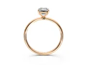 Solitaire Engagement Ring Setting for Emerald Cut Center with Straight Thin Band and Prong Head in Rose Gold