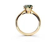 Solitaire Engagement Ring Setting for Fancy Green Heart-Shaped Center with Knife Ridge Band and Claw Prong Head in Yellow Gold