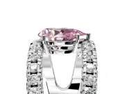 Solitaire Engagement Ring Setting for Fancy Pink Pear-Shaped Center with Wide-Open Split Shank and Prong Head in Platinum