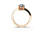 Solitaire Engagement Ring Setting for Fancy Blue Pear-Shaped Center with Plain Band and Flat Tab Prong Head in Rose Gold