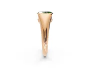 Tension Engagement Ring Setting for Fancy Green Oval Center with Wide Tapered Band and Tension Head in Rose Gold