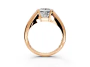 Tension Engagement Ring Setting for Princess Cut Center with Wide Tapered Band and Tension Head in Rose Gold