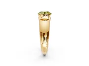 Tension Engagement Ring Setting for Fancy Yellow Round Cut Center with Wide Flat Band and Tension Head in Yellow Gold